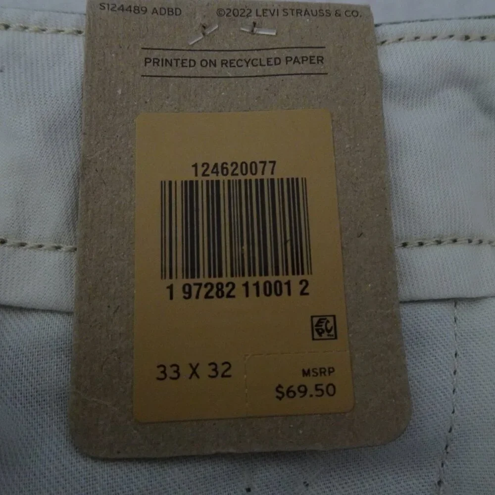 Levi's Ace Cargo Pants Men's Size 33x32 Green Cotton Relaxed Taper